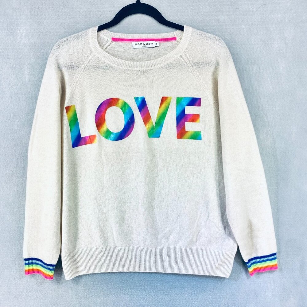Cream 'LOVE' Rainbow Crewneck Sweater